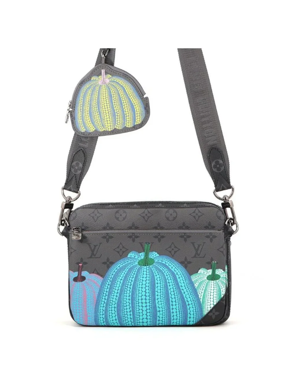 Louis Vuitton Shoulder Bag Monogram Eclipse Reverse LV Yk Trio Messenger Yayoi